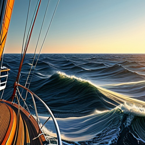 Home 6 Economic Tides**
"A stylized image representing the economic cycle as ocean waves, with a sailboat navigating them. The boat is sturdy and well-sailed. Background shows a sunrise/sunset symbolizing different economic phases (expansion, peak, contraction, trough). Focus on conveying a sense of resilience and informed navigation. Fully clothed sailors on deck. Safe for work, appropriate content, professional, educational illustration, perfect anatomy, natural proportions, well-formed hands, proper finger count, natural body proportions, high quality, detailed rendering."
**