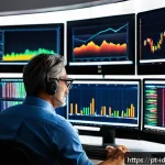 Home 16 인덱스 펀드 투자 시 피해야 할 실수 - A professional Brazilian investor analyzing multiple stock market index charts on dual monitors in a...